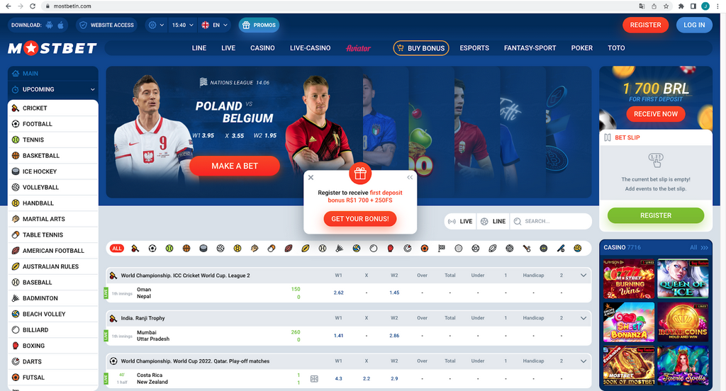 Mostbet: um parceiro generoso